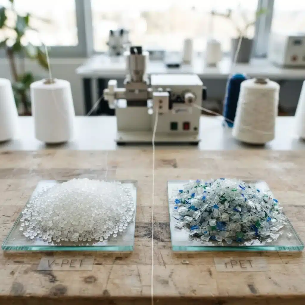 virgin polyester vs recycled polyester
